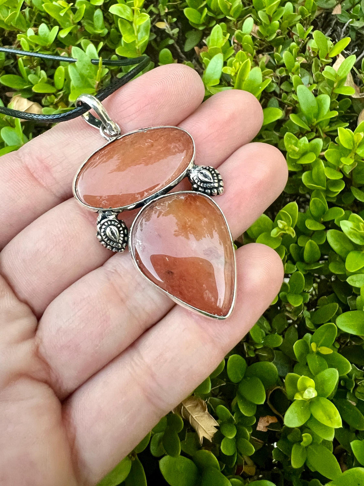 Multi Stone Carnelian Pendant In Sterling Silver, Statement Pendant