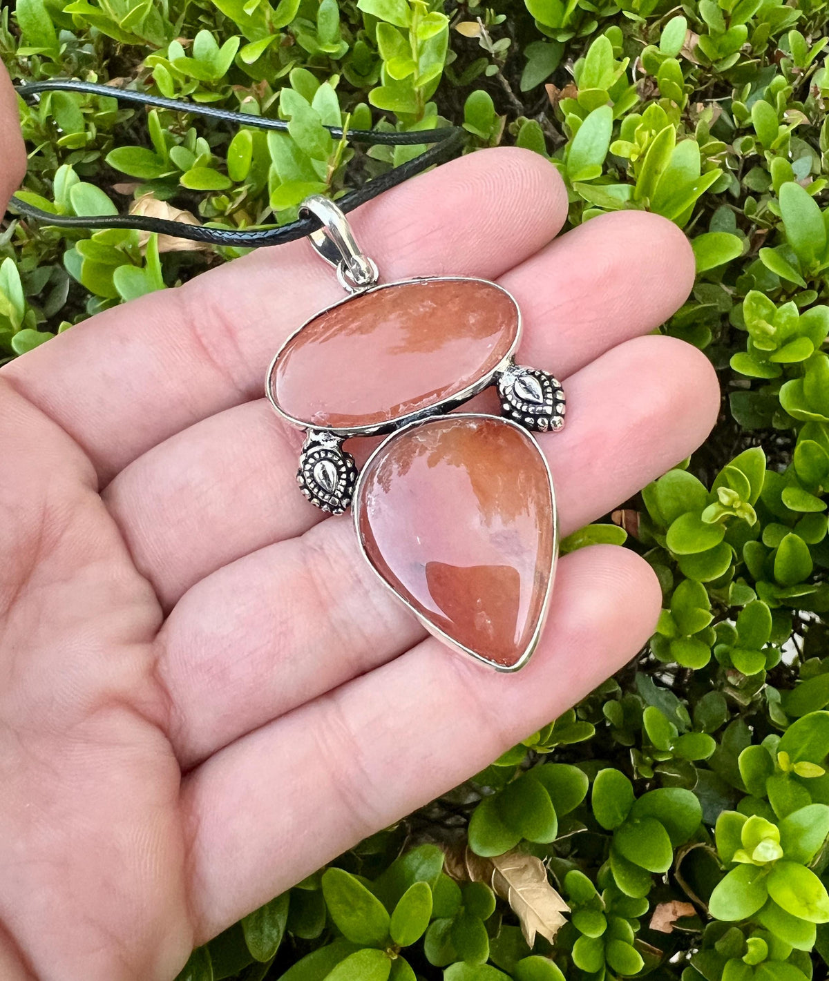 Multi Stone Carnelian Pendant In Sterling Silver, Statement Pendant