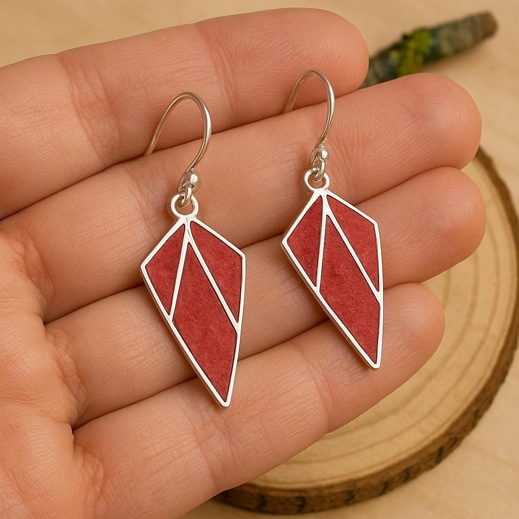 Coral Earrings In Sterling Silver, Dangle Earrings, Statement Earrings