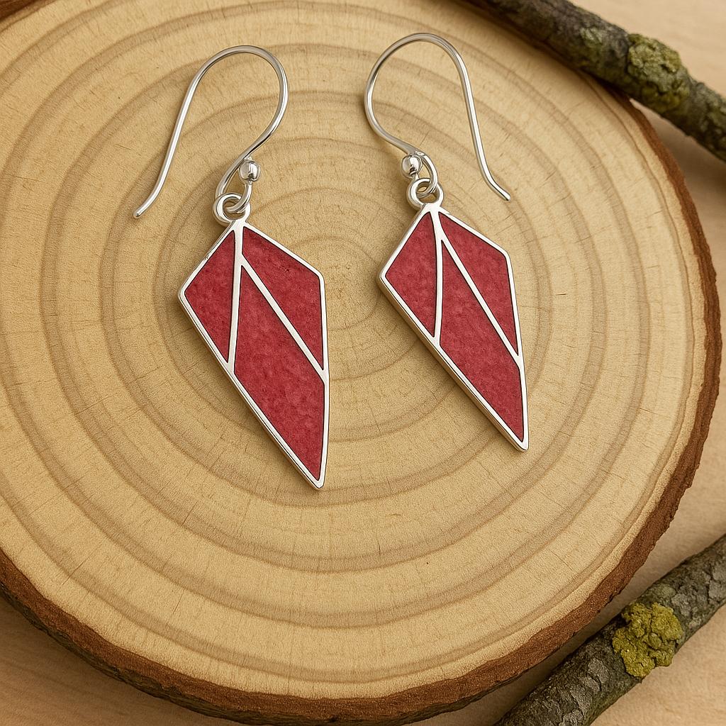Coral Earrings In Sterling Silver, Dangle Earrings, Statement Earrings