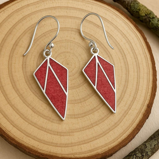 Coral Earrings In Sterling Silver, Dangle Earrings, Statement Earrings