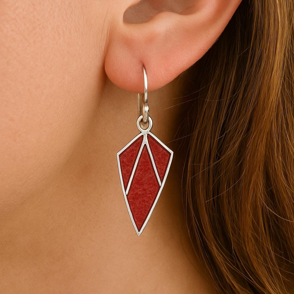 Coral Earrings In Sterling Silver, Dangle Earrings, Statement Earrings
