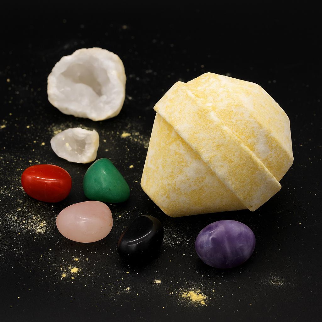 Gemstone Bath Bomb, Crystal Surprise Bath Bomb, Eco Glitter Bath Bomb Gift