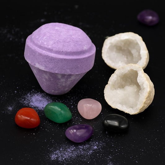 Gemstone Bath Bomb, Crystal Surprise Bath Bomb, Eco Glitter Bath Bomb Gift