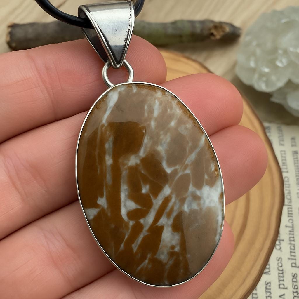 Jasper Statement Pendant In Sterling Silver
