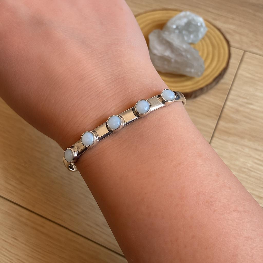 Adjustable Gemstone Bracelet In Sterling Silver, Moonstone Amethyst Garnet Bracelets