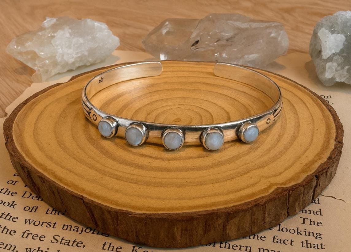 Adjustable Gemstone Bracelet In Sterling Silver, Moonstone Amethyst Garnet Bracelets