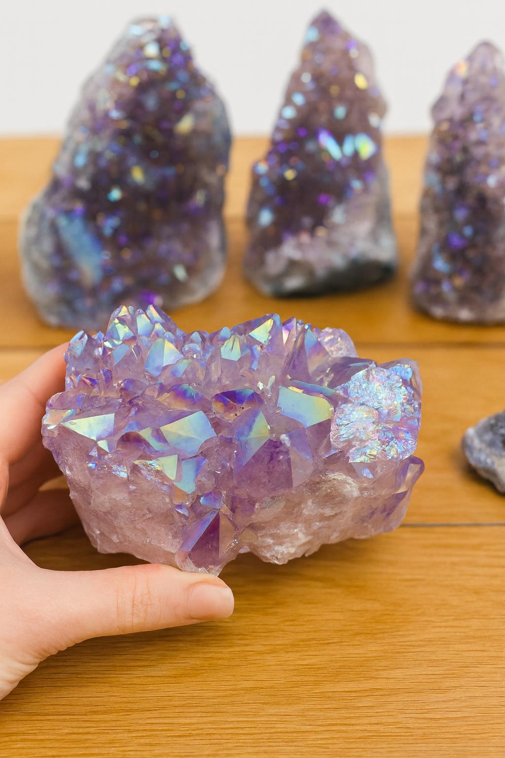 Aura Amethyst Clusters, Lavender Angel Aura Quartz, Natural Mined Cluster 394-937g
