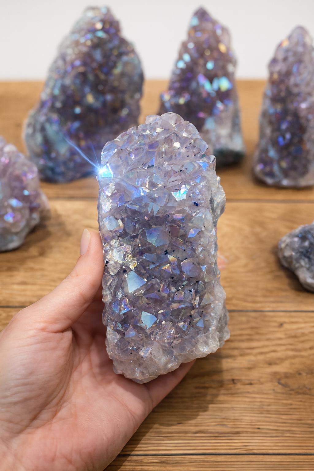 Aura Amethyst Clusters, Lavender Angel Aura Quartz, Natural Mined Cluster 394-937g