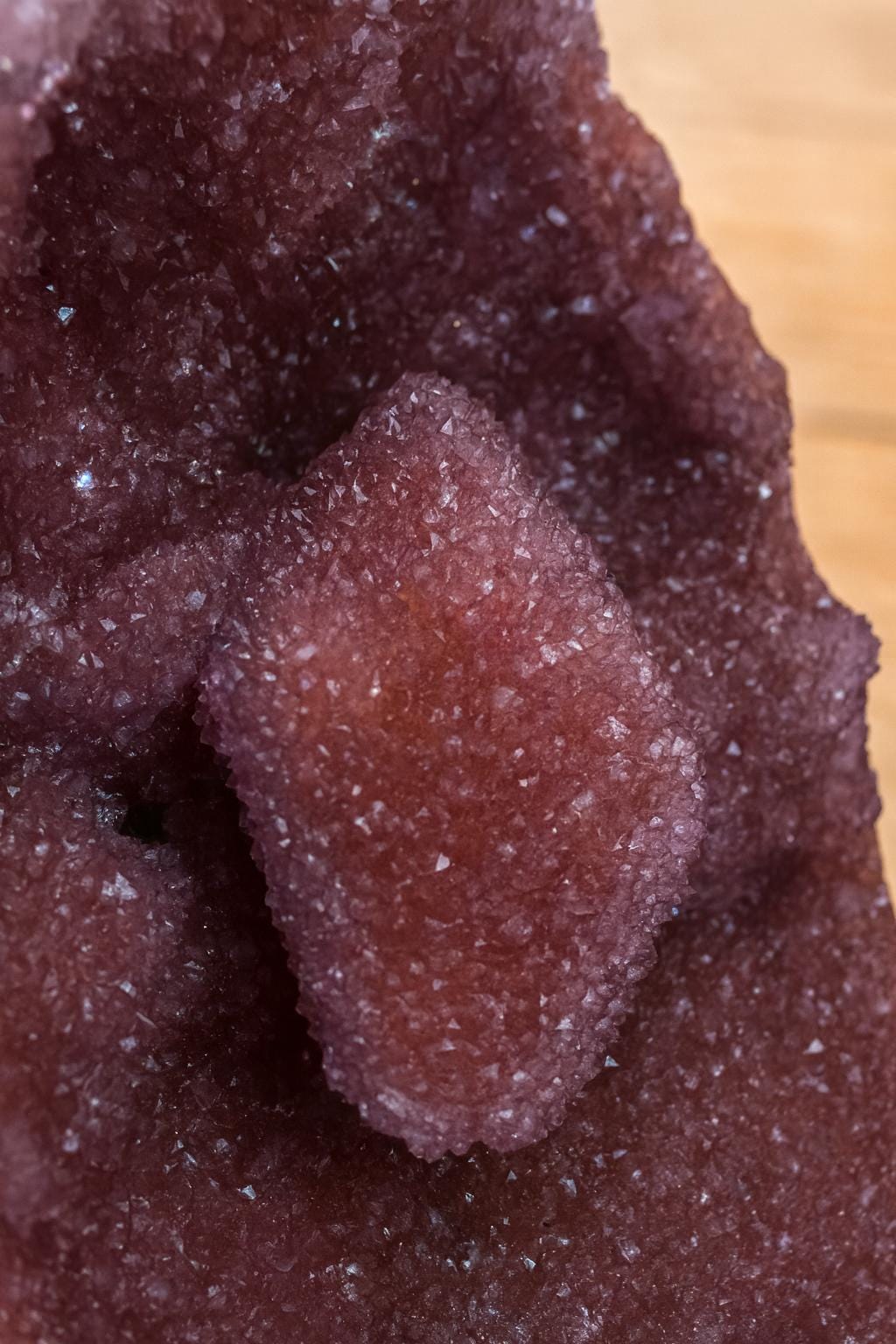 Druzy Amethyst with Rare Calcite Inclusion, Large Collector Specimen, Rare Mineral Display Piece 1261g