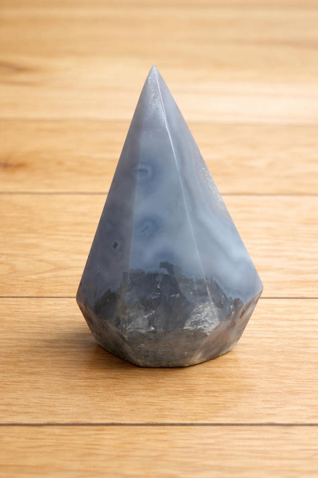 Agate Druzy Tower, Geode Crystal Point, Polished Chalcedony, Collector Mineral Specimen