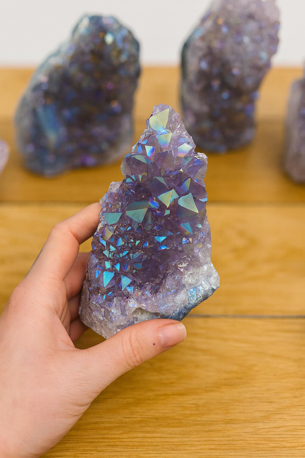 Aura Amethyst Clusters, Lavender Angel Aura Quartz, Natural Mined Cluster 394-937g