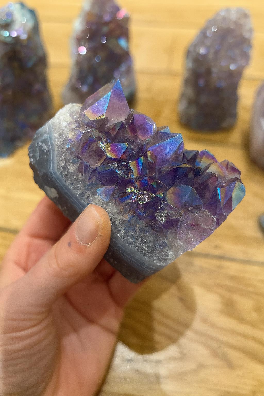 Aura Amethyst Clusters, Lavender Angel Aura Quartz, Natural Mined Cluster 394-937g