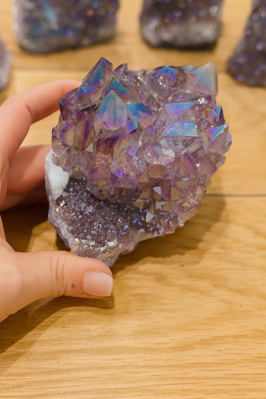 Aura Amethyst Clusters, Lavender Angel Aura Quartz, Natural Mined Cluster 394-937g