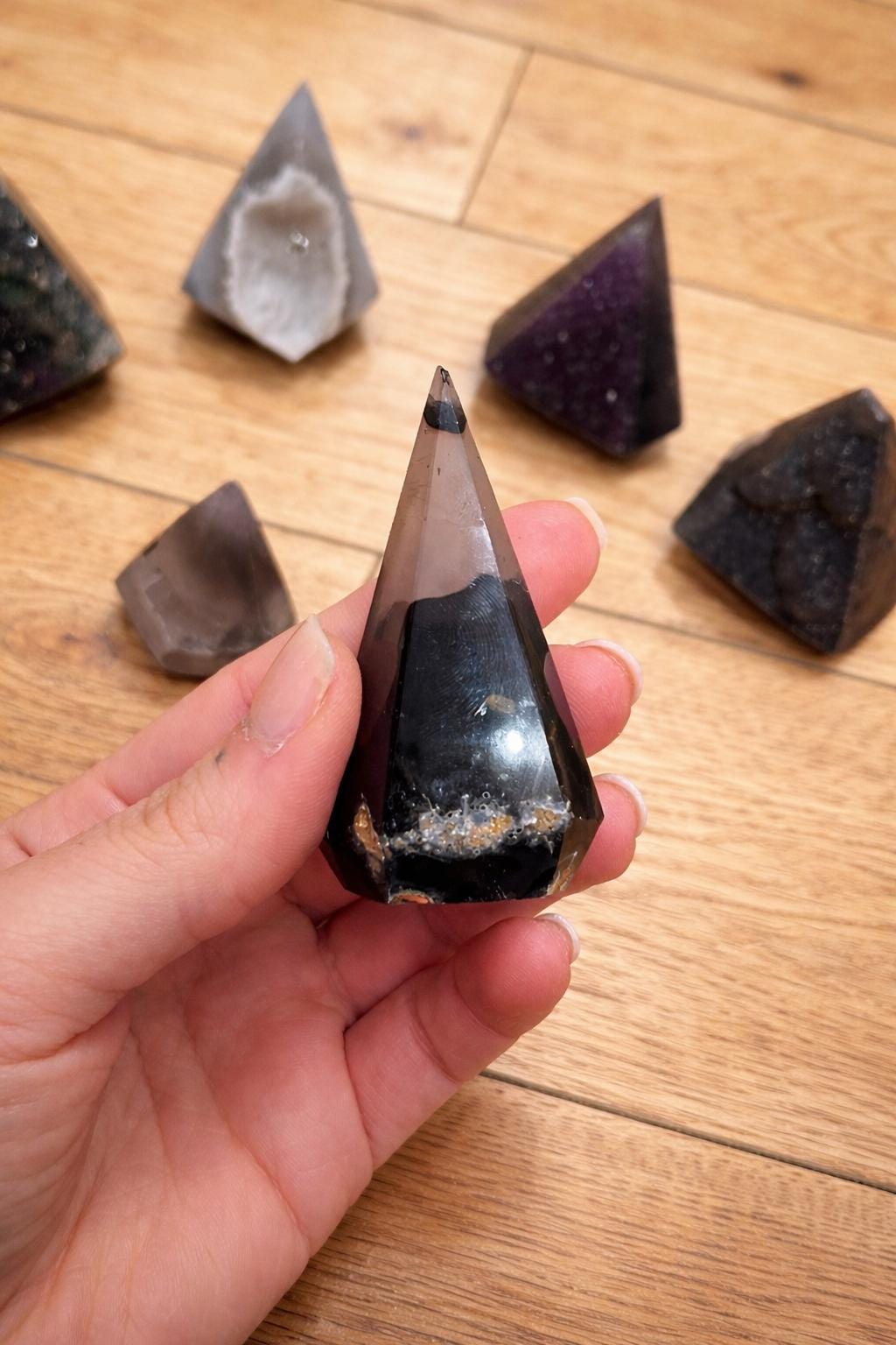 Druzy Crystal Point Set, Natural Geode Obelisk Bundle, Quartz Towers, One of a Kind Crystal Decor