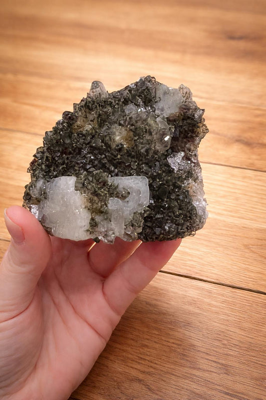 Brazilian Agate Druzy Quartz with Calcite, Natural Crystal Cluster, Quartz Geode Specimen, Healing Crystal Decor
