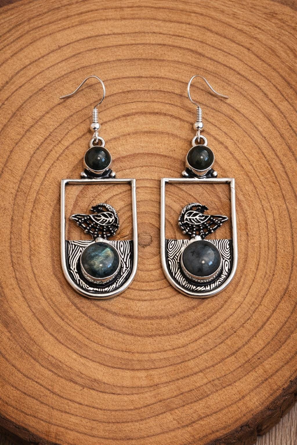 Labradorite Dangle Earrings In Sterling Silver