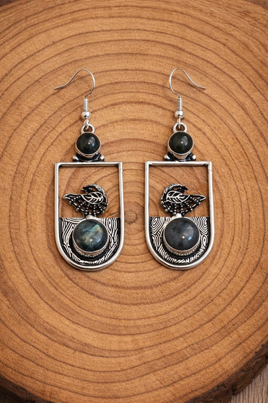 Labradorite Dangle Earrings In Sterling Silver