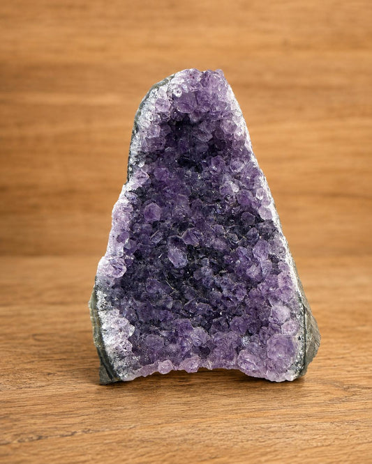 Purple amethyst cluster, cutbase freeform amethyst cathedral
