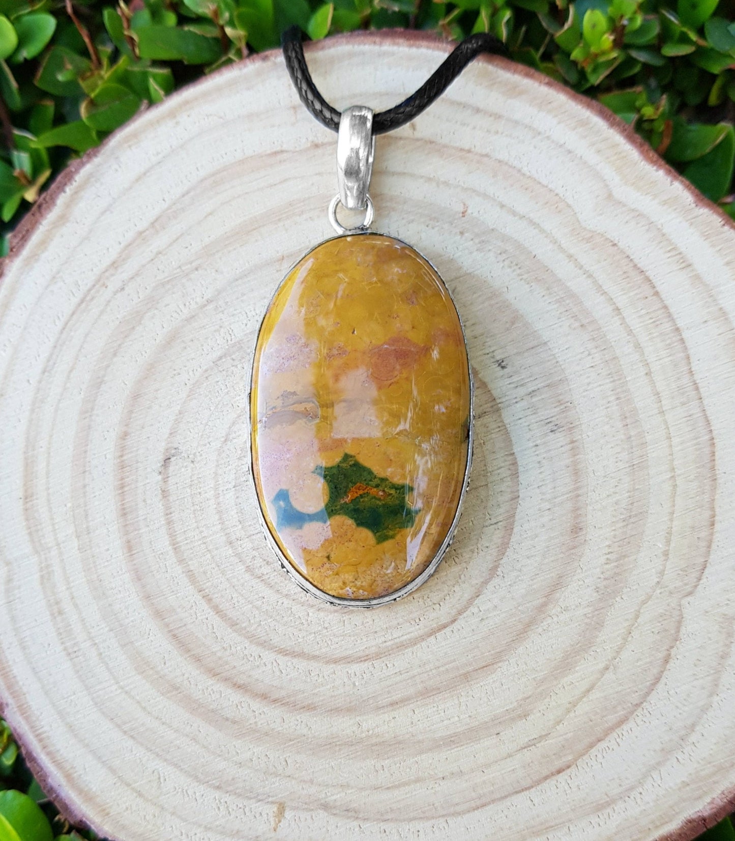 Jasper Pendant In Sterling Silver Boho Necklace Unique Gift For Women GypsyJewellery Crystal Necklace - LunarGem - Charms & Pendants