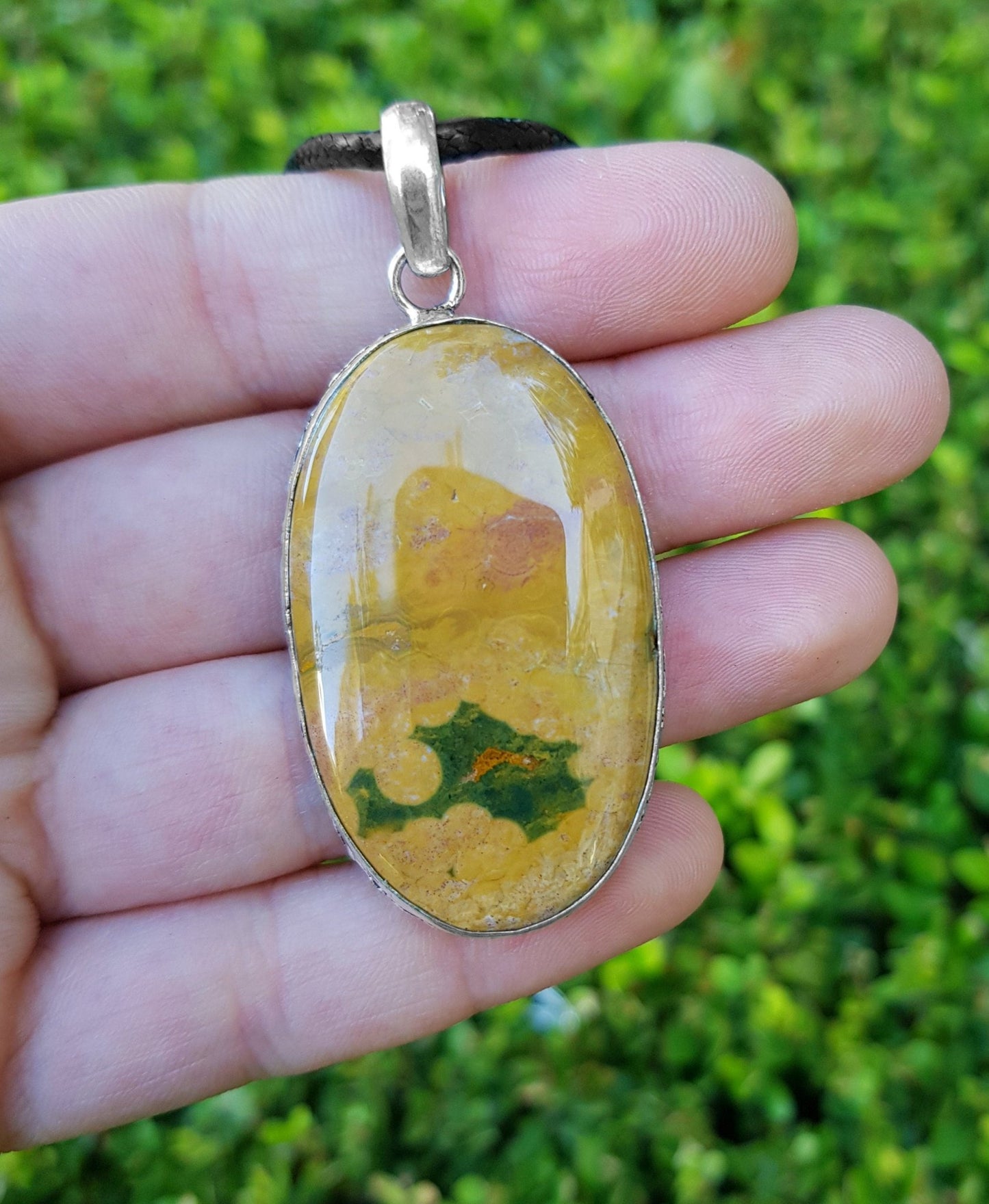 Jasper Pendant In Sterling Silver Boho Necklace Unique Gift For Women GypsyJewellery Crystal Necklace - LunarGem - Charms & Pendants