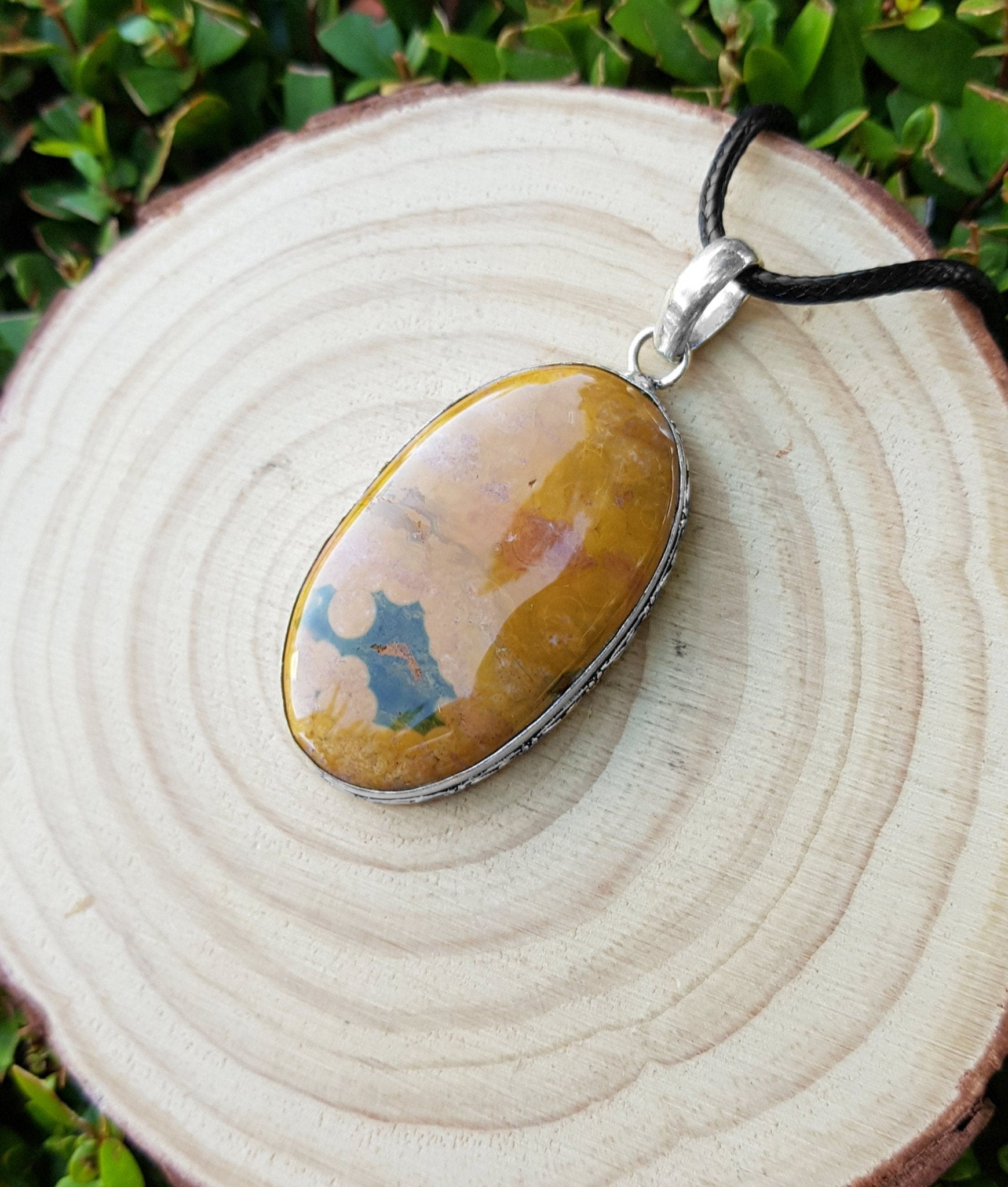 Jasper Pendant In Sterling Silver Boho Necklace Unique Gift For Women GypsyJewellery Crystal Necklace - LunarGem - Charms & Pendants