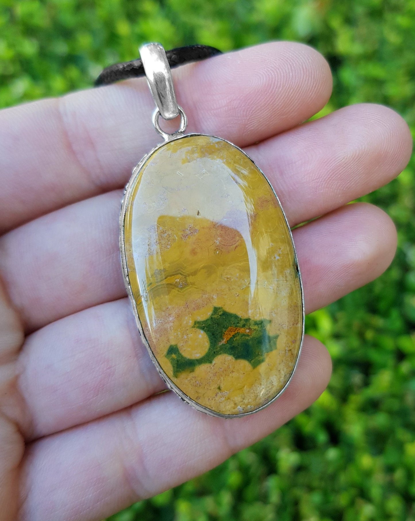 Jasper Pendant In Sterling Silver Boho Necklace Unique Gift For Women GypsyJewellery Crystal Necklace - LunarGem - Charms & Pendants