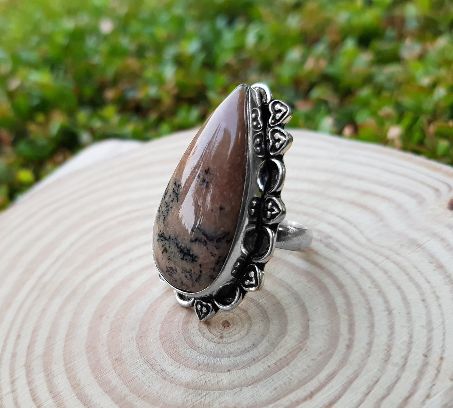 Kambaba Jasper Sterling Silver Ring, US Size 6 3/4 - LunarGem - 