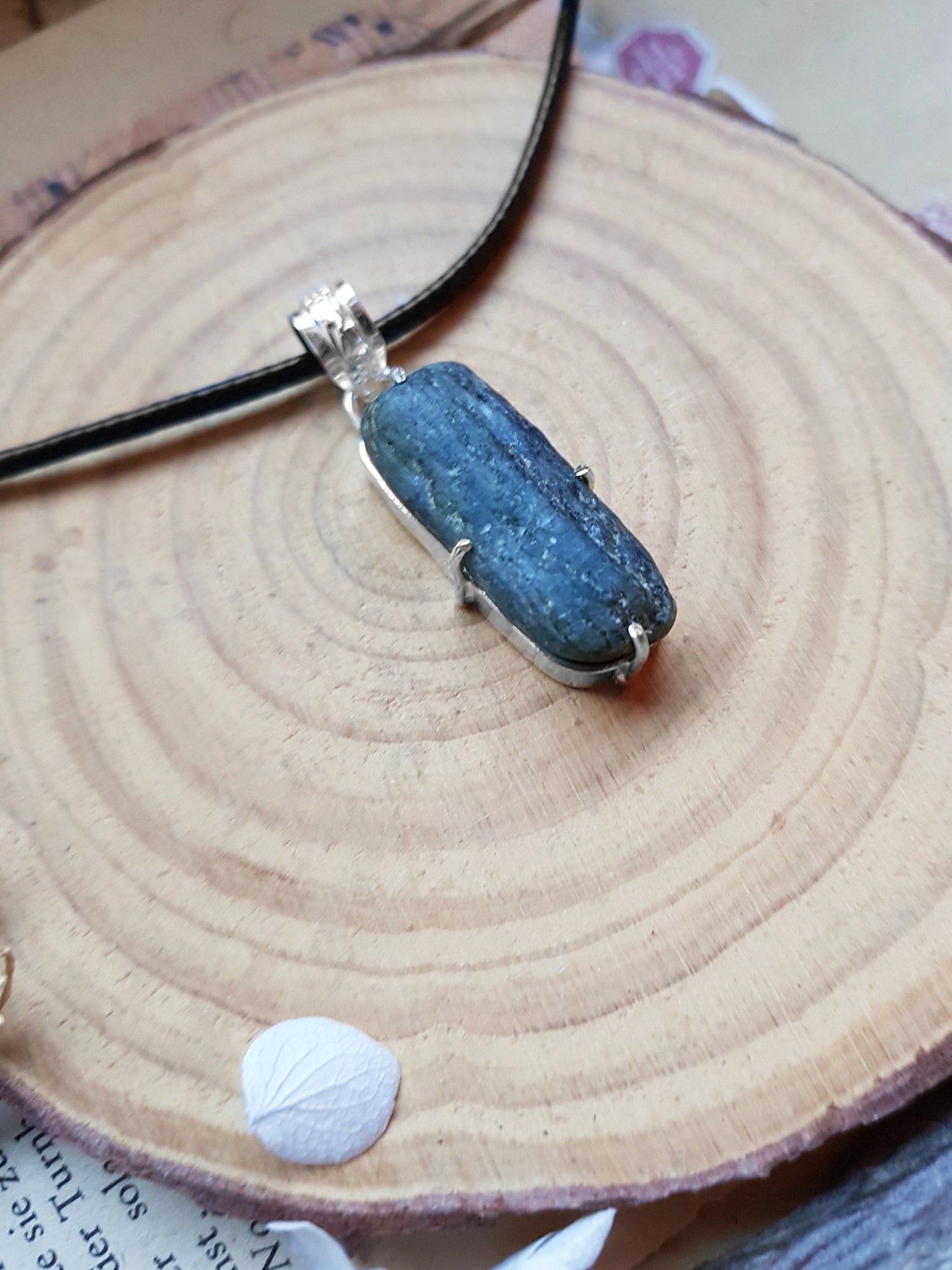 Kyanite Necklace and Earrings Set: Recycled Sterling Silver Jewelry - LunarGem - 