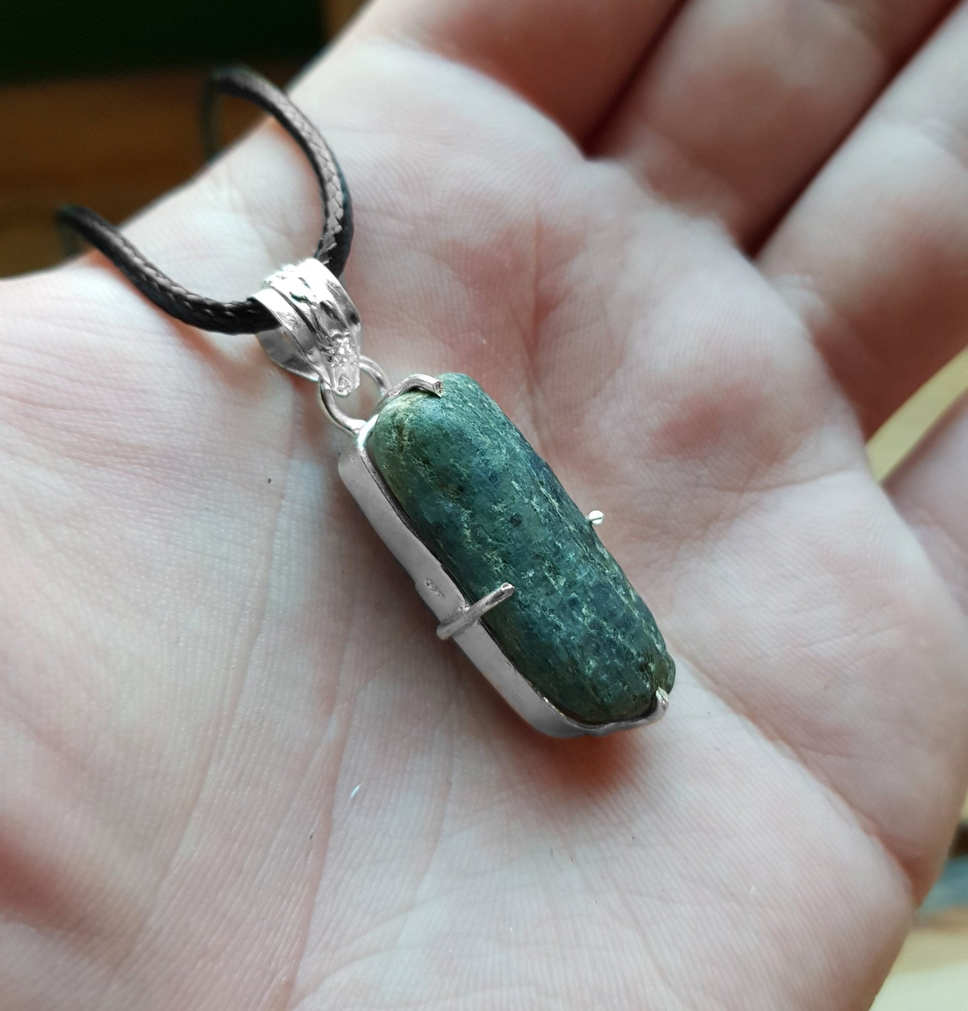 Kyanite Necklace and Earrings Set: Recycled Sterling Silver Jewelry - LunarGem - 