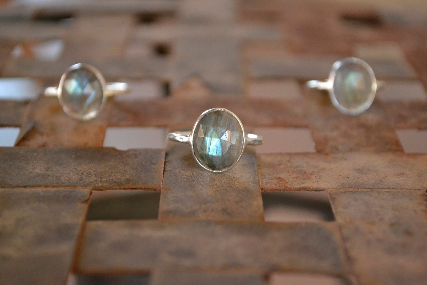 Labradorite Sterling Silver Ring: Minimalist Boho Engagement Jewelry - LunarGem - Rings