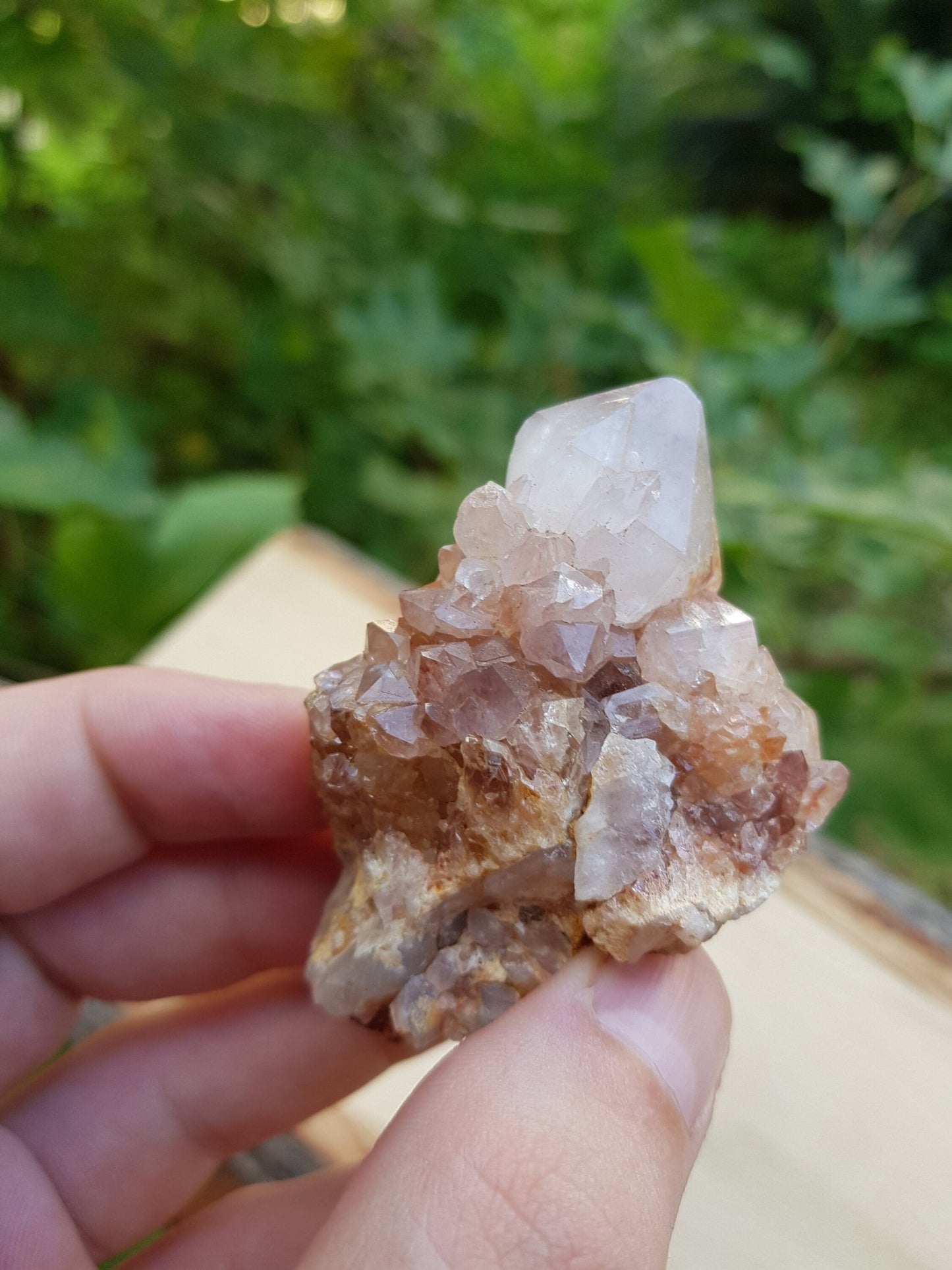 Lavender Amethyst Spirit Quartz Cluster: Cactus Quartz Crystals - LunarGem - 