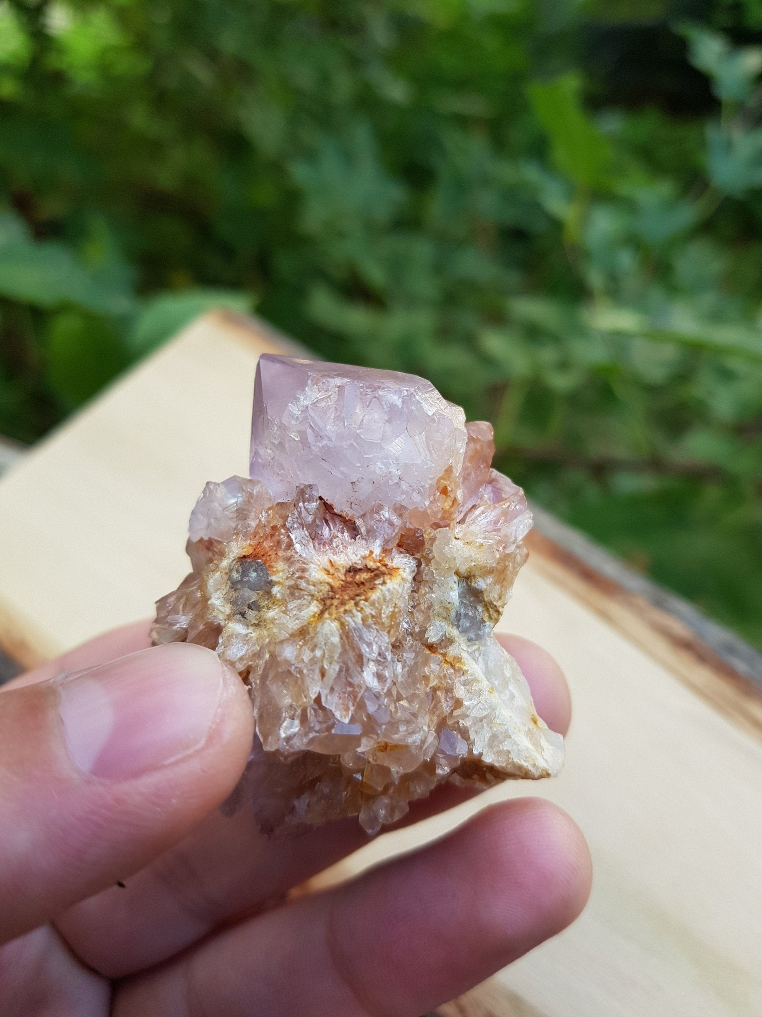 Lavender Amethyst Spirit Quartz Cluster: Cactus Quartz Crystals - LunarGem - 