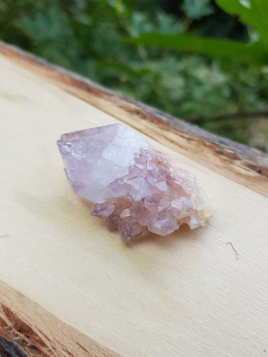 Lavender Amethyst Spirit Quartz Cluster: Ethically Sourced Cactus Quartz - LunarGem - 