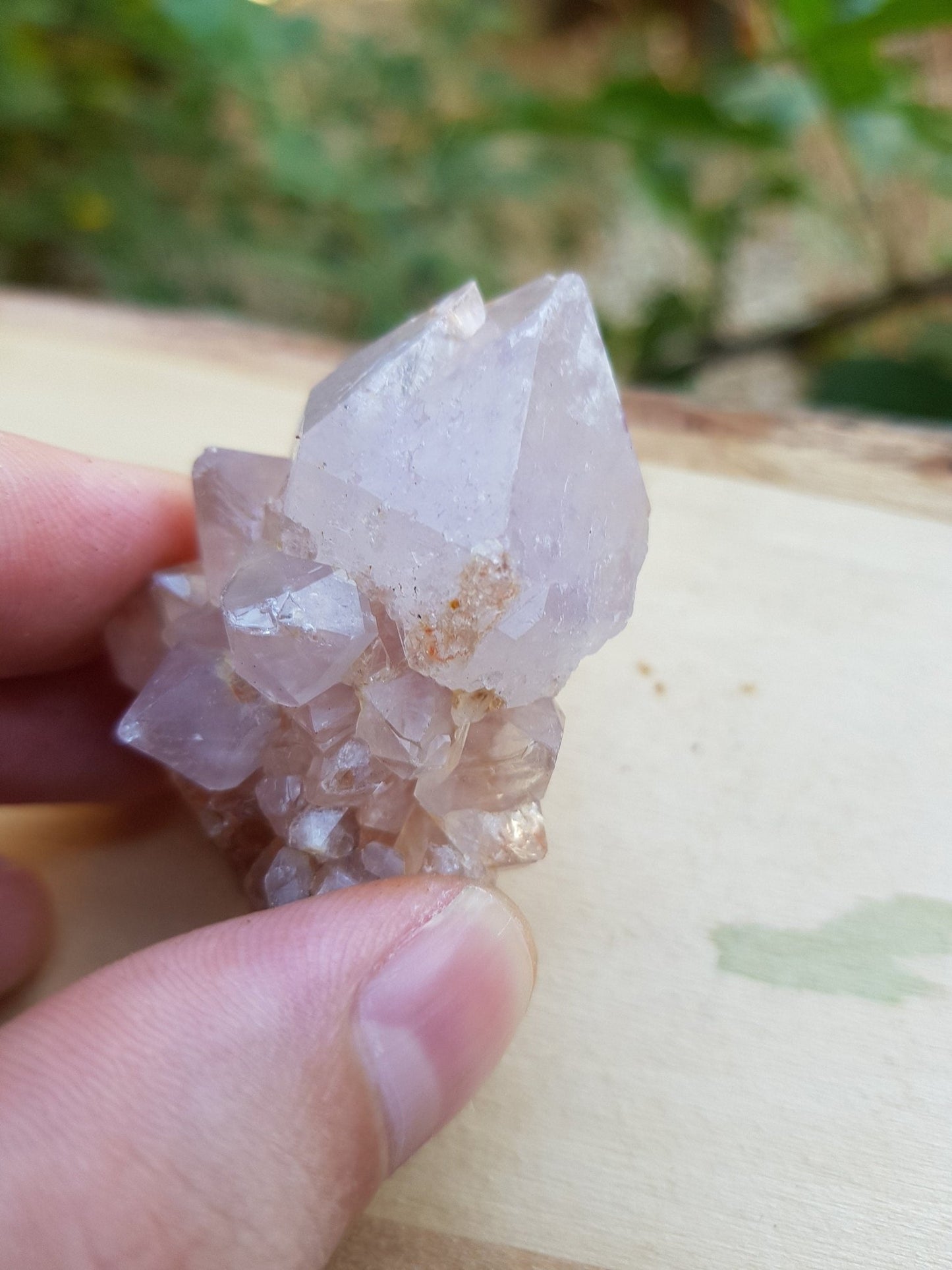Lavender Amethyst Spirit Quartz Cluster: Natural Cactus Quartz - LunarGem - 