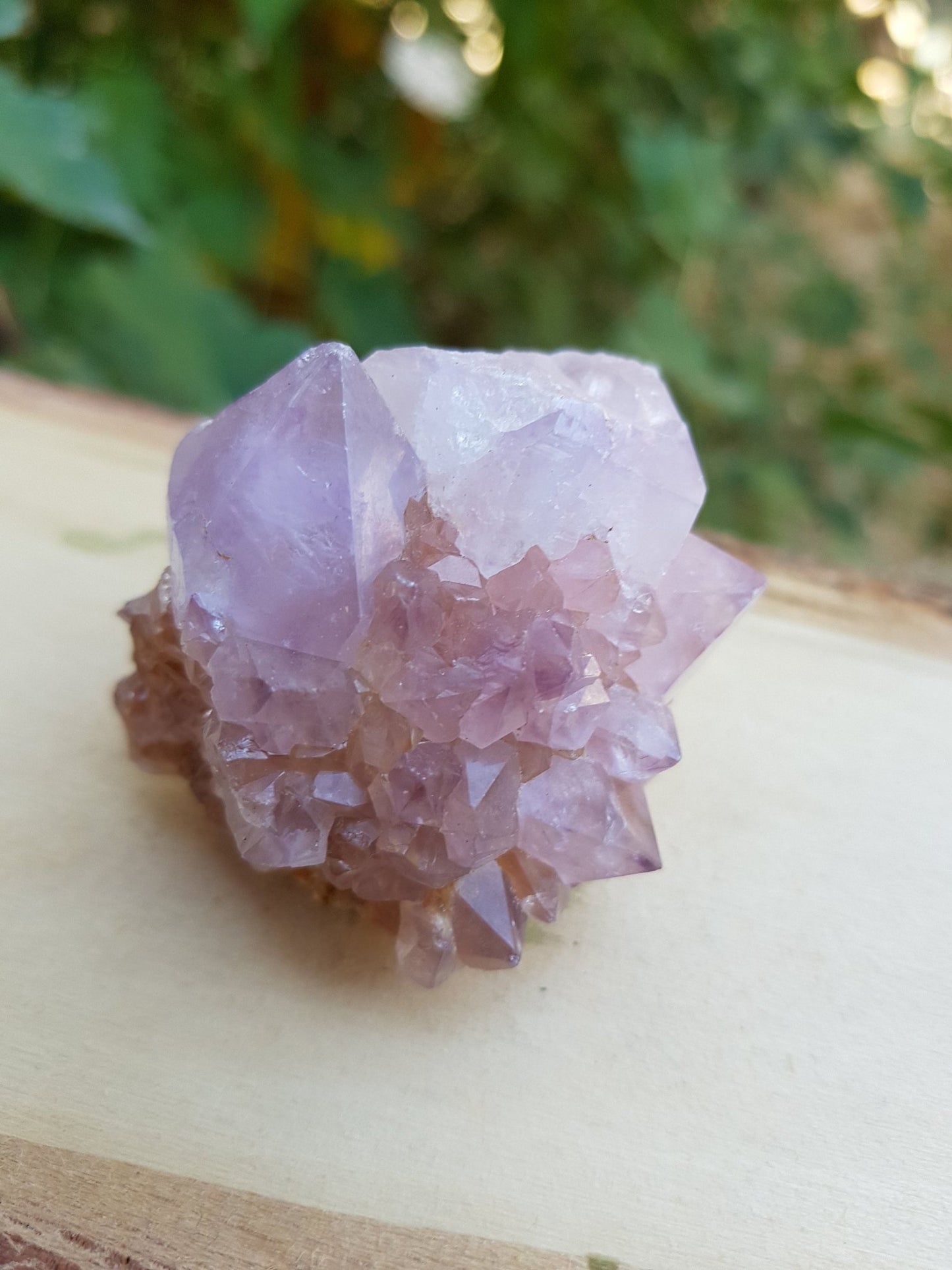 Lavender Amethyst Spirit Quartz Cluster: Natural Cactus Quartz - LunarGem - 