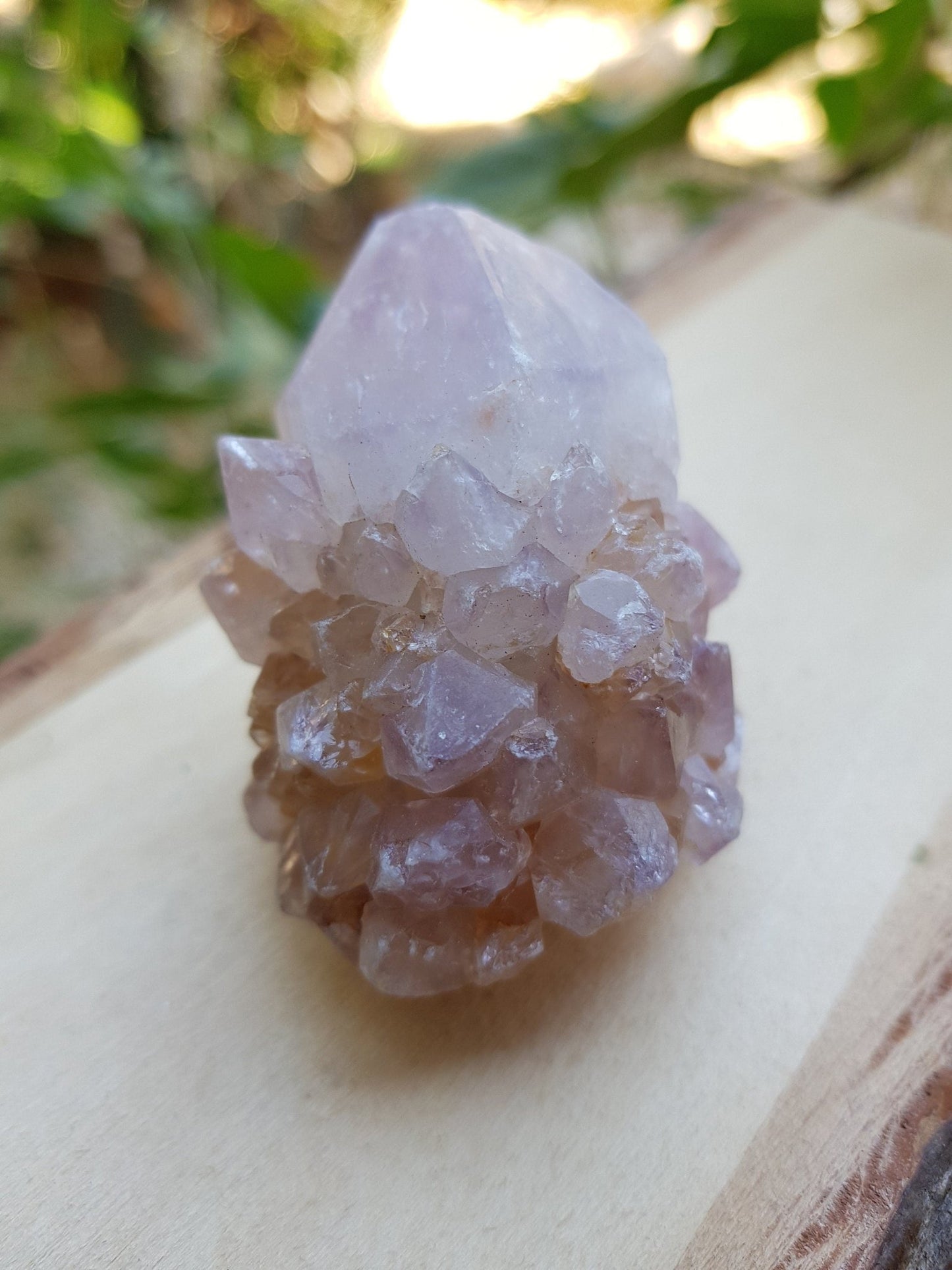 Lavender Amethyst Spirit Quartz Cluster: Natural Cactus Quartz - LunarGem - 