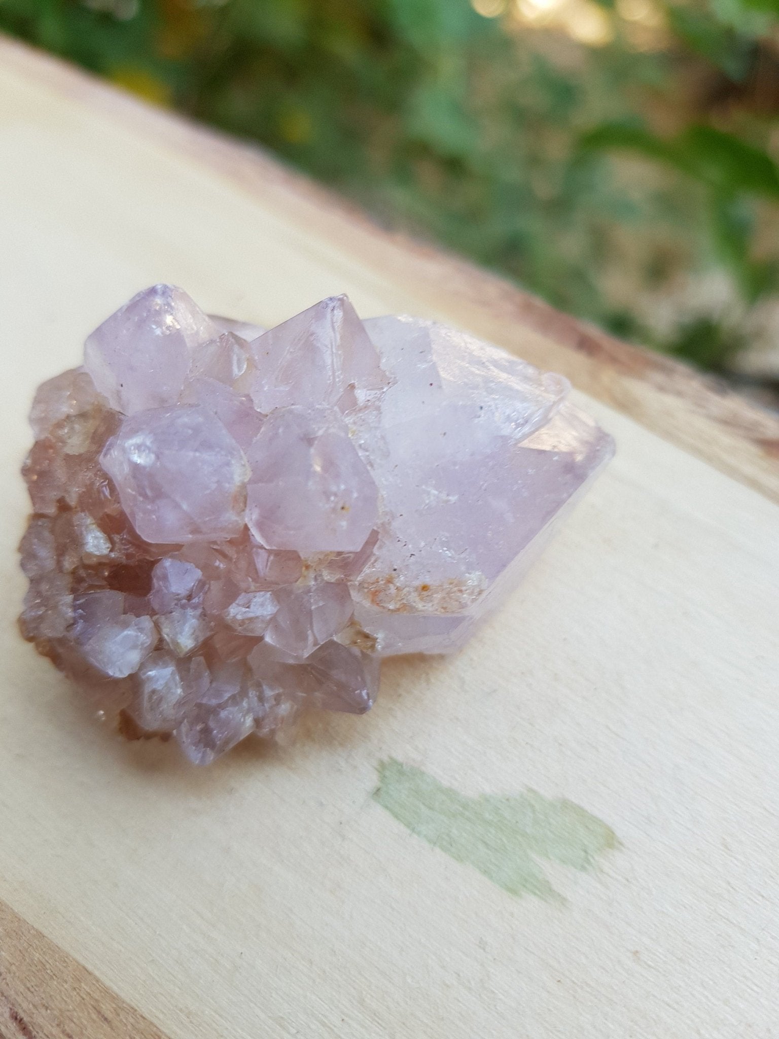 Lavender Amethyst Spirit Quartz Cluster: Natural Cactus Quartz - LunarGem - 