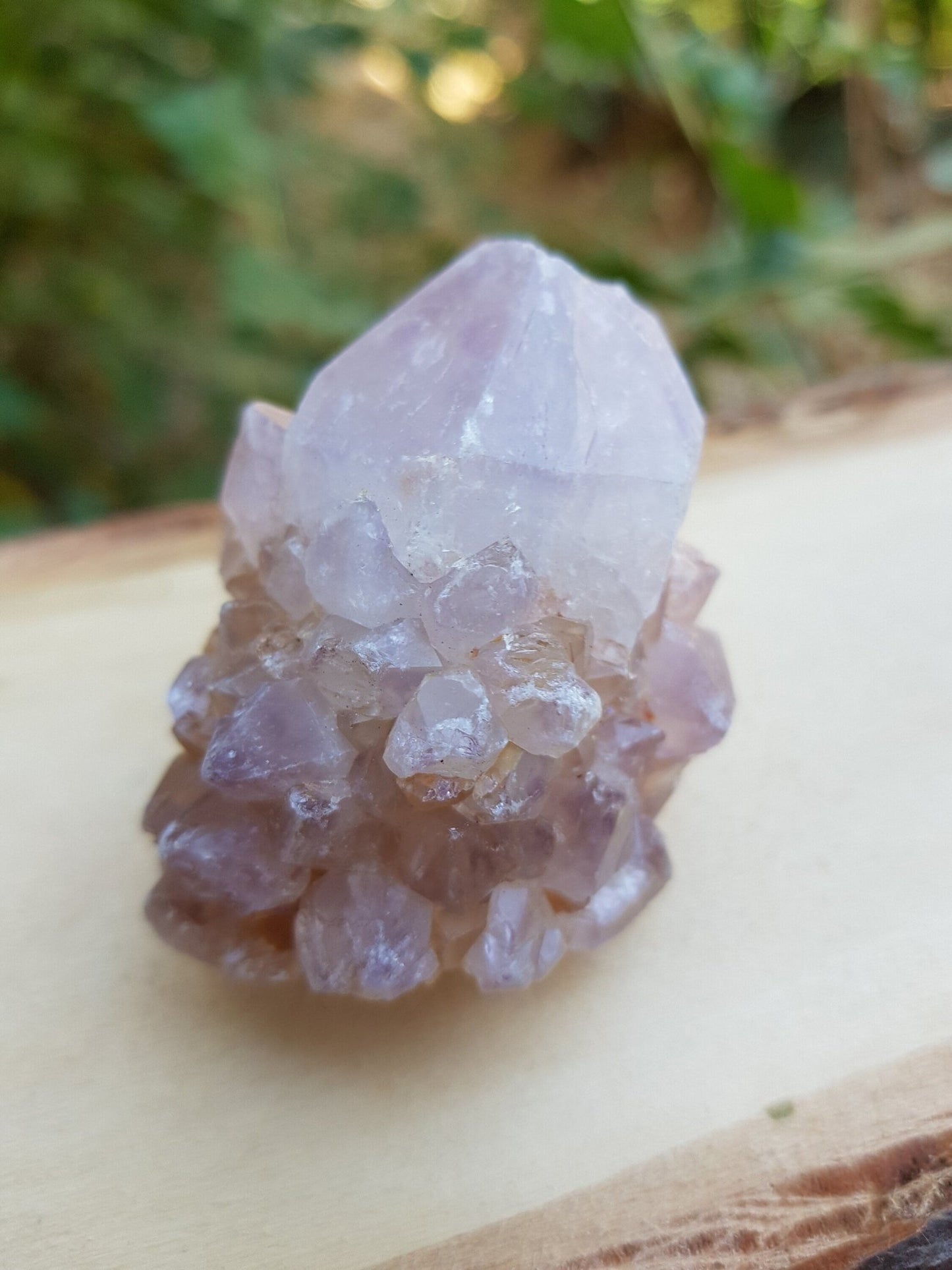 Lavender Amethyst Spirit Quartz Cluster: Natural Cactus Quartz - LunarGem - 
