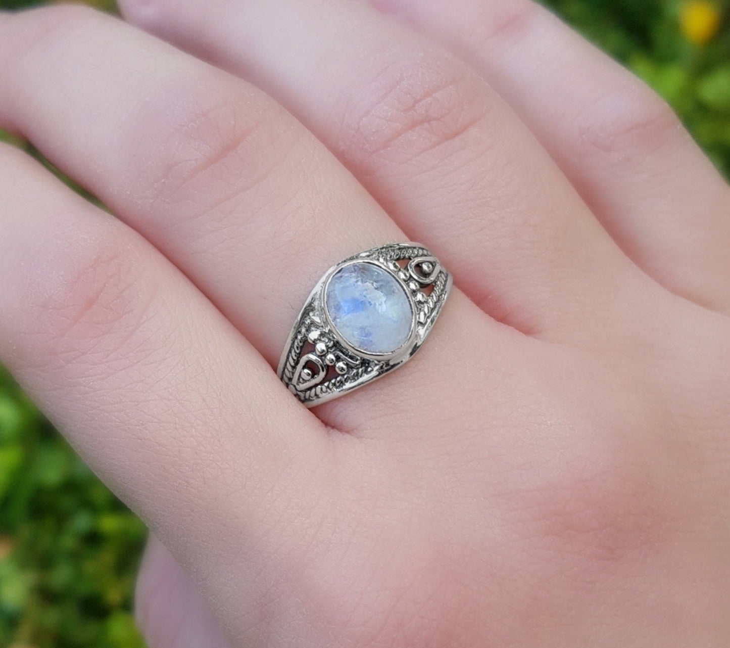 Moonstone Stackable Rings, Fine Sterling Silver Ring, Boho Ring, GypsyJewelry, Gift For Women - LunarGem - Rings