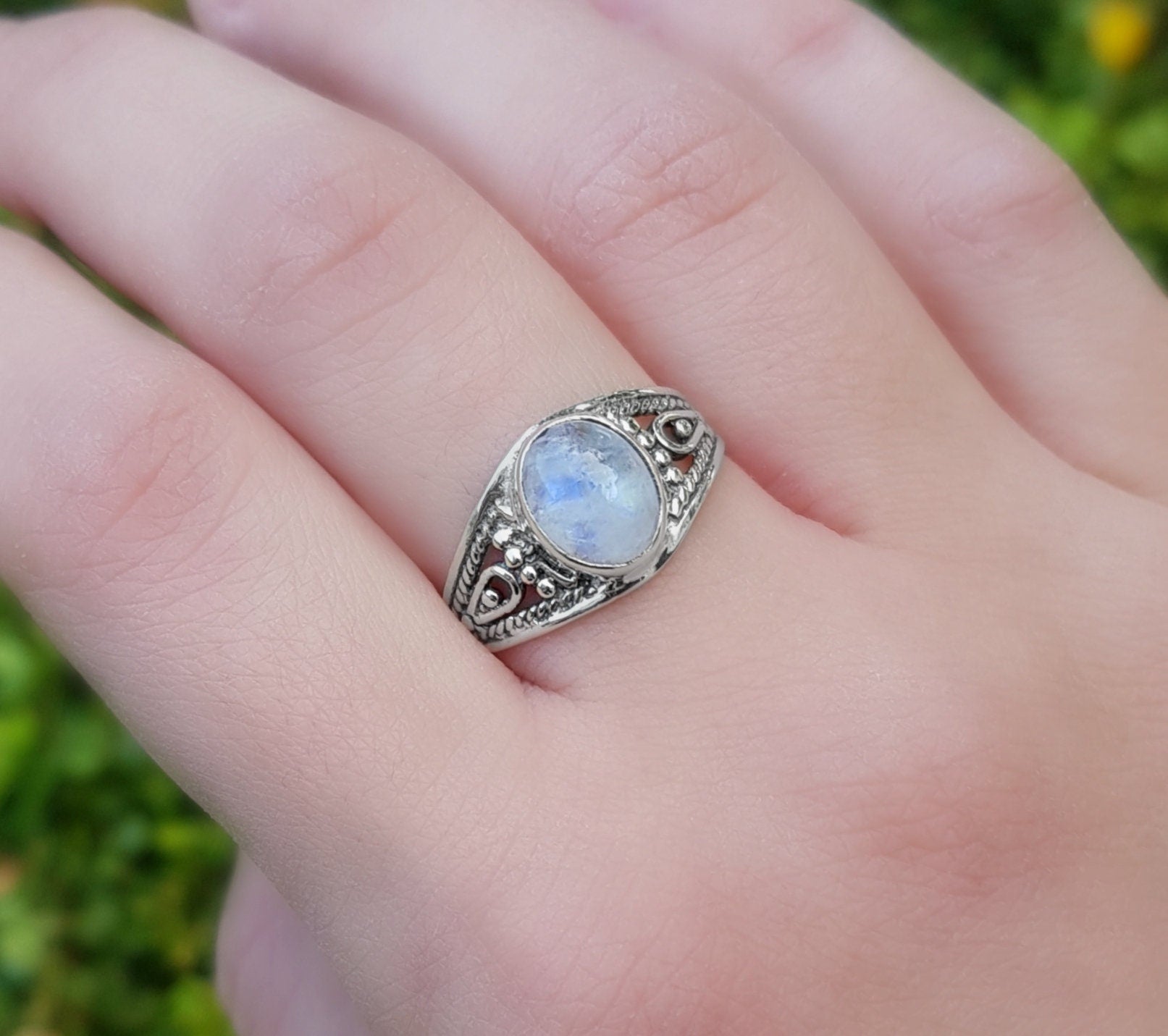 Moonstone Stackable Rings, Fine Sterling Silver Ring, Boho Ring, GypsyJewelry, Gift For Women - LunarGem - Rings