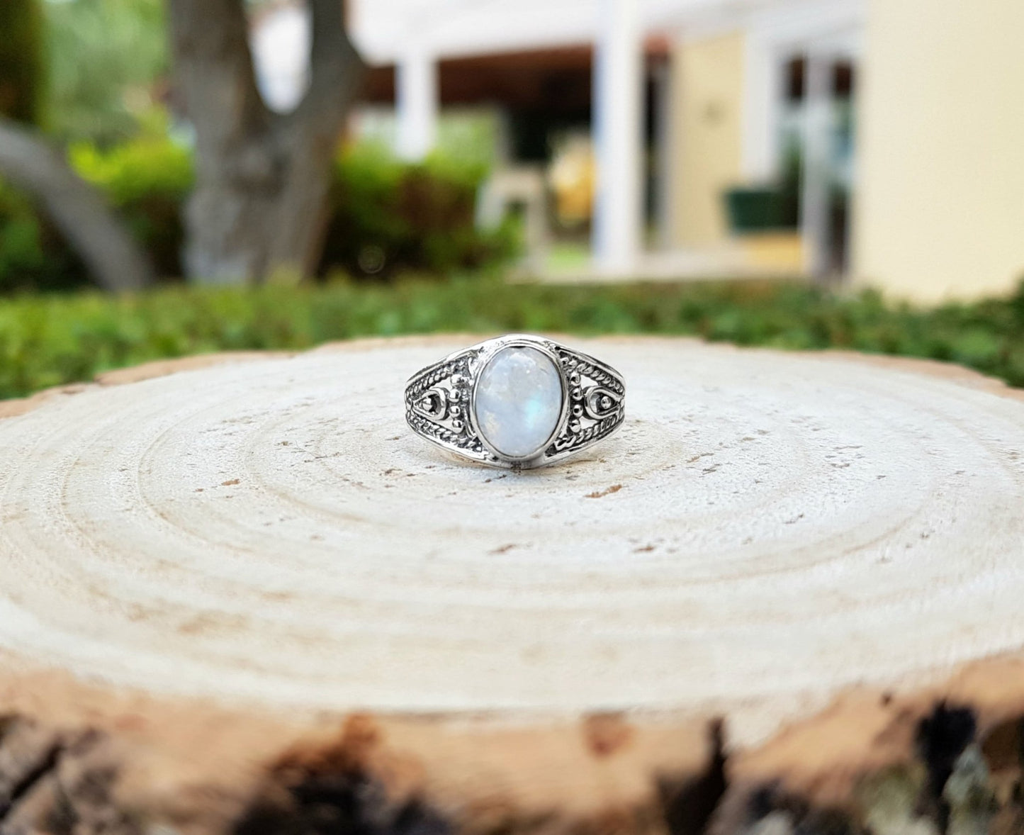 Moonstone Stackable Rings, Fine Sterling Silver Ring, Boho Ring, GypsyJewelry, Gift For Women - LunarGem - Rings