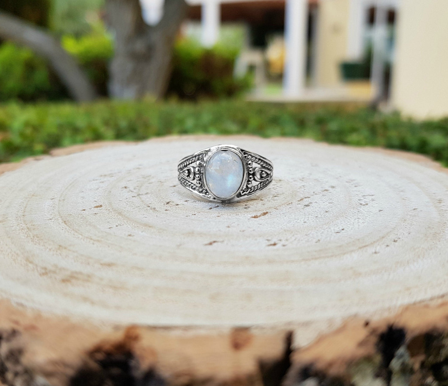 Moonstone Stackable Rings, Fine Sterling Silver Ring, Boho Ring, GypsyJewelry, Gift For Women - LunarGem - Rings