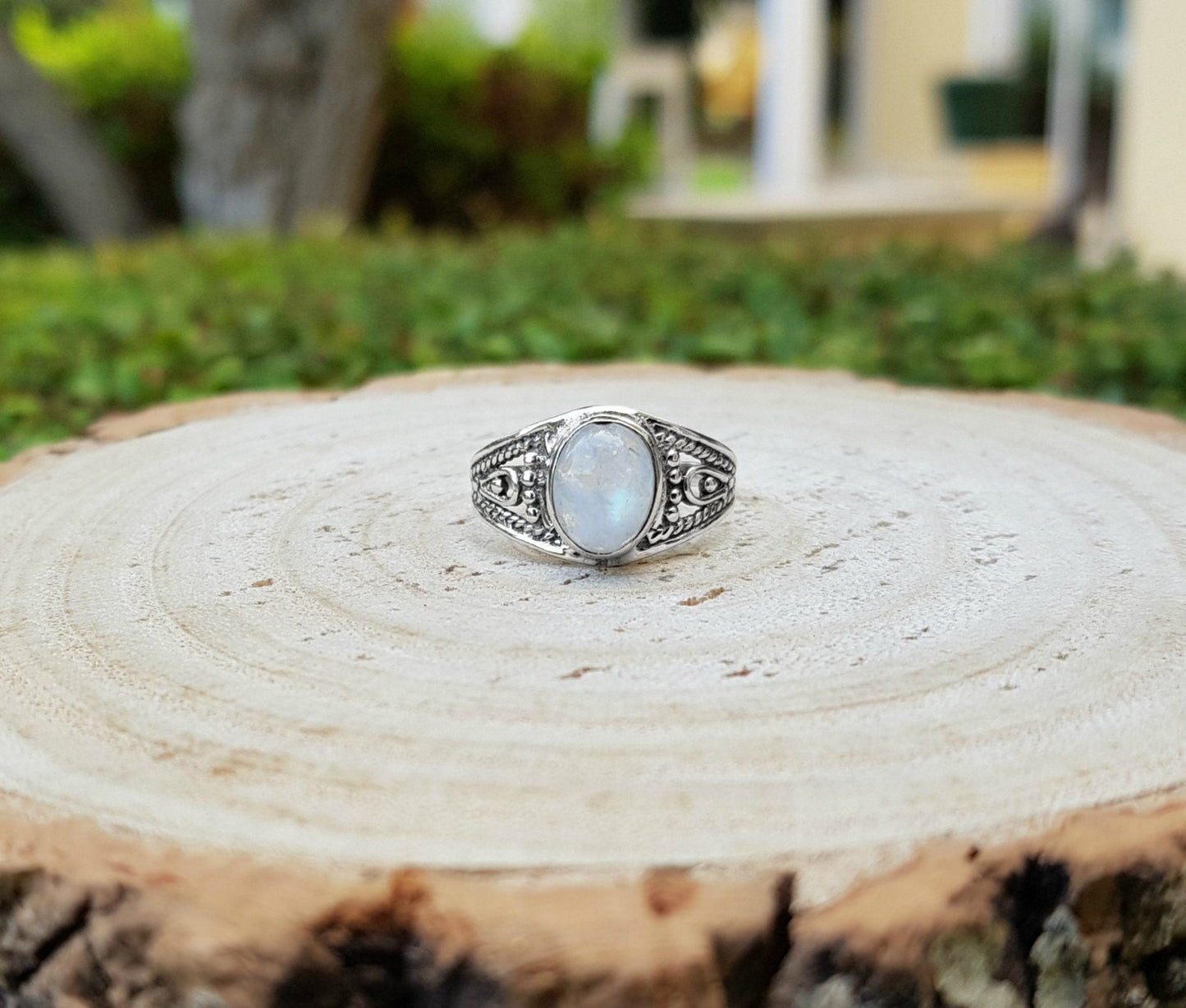 Moonstone Stackable Rings, Fine Sterling Silver Ring, Boho Ring, GypsyJewelry, Gift For Women - LunarGem - Rings