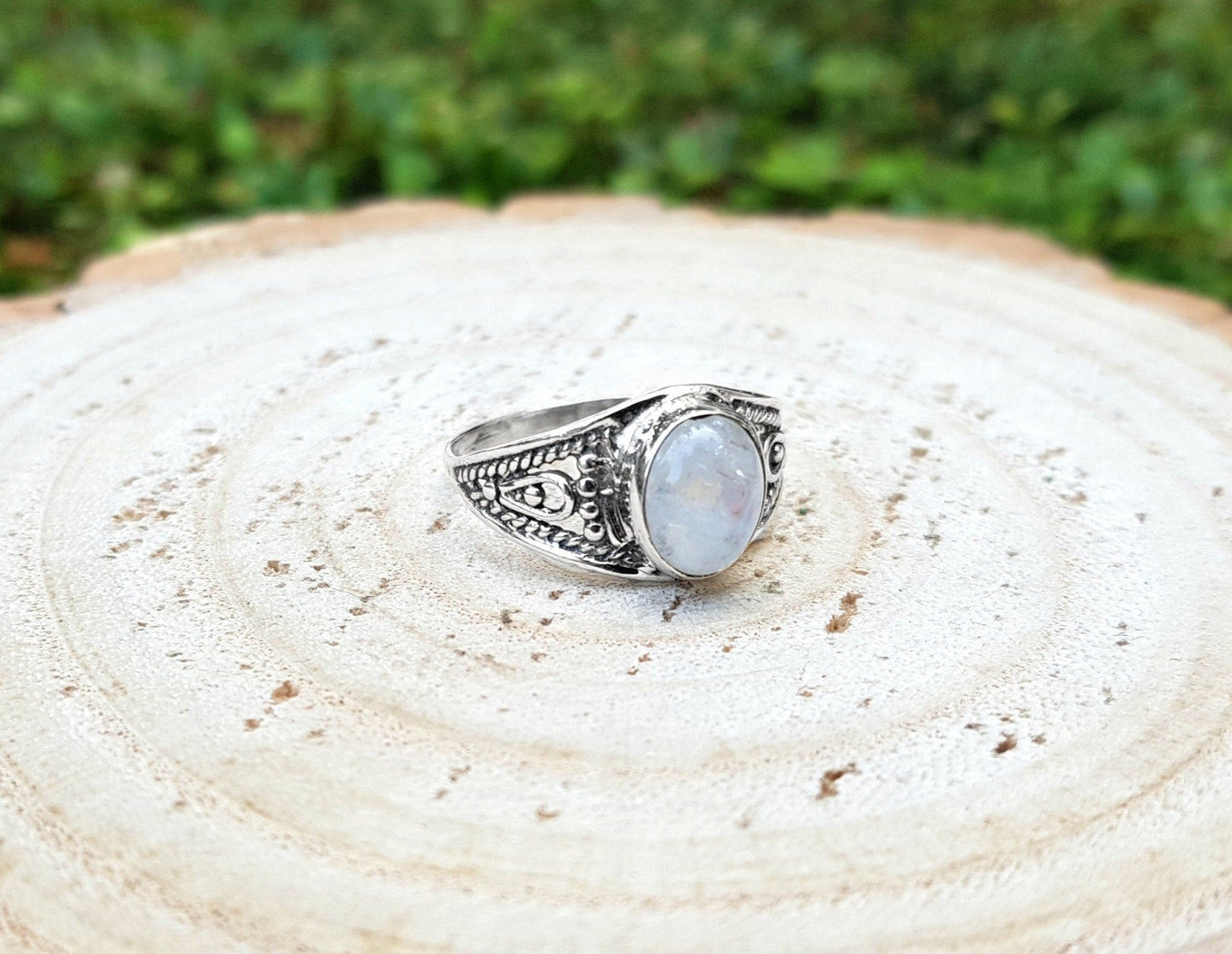 Moonstone Stackable Rings, Fine Sterling Silver Ring, Boho Ring, GypsyJewelry, Gift For Women - LunarGem - Rings
