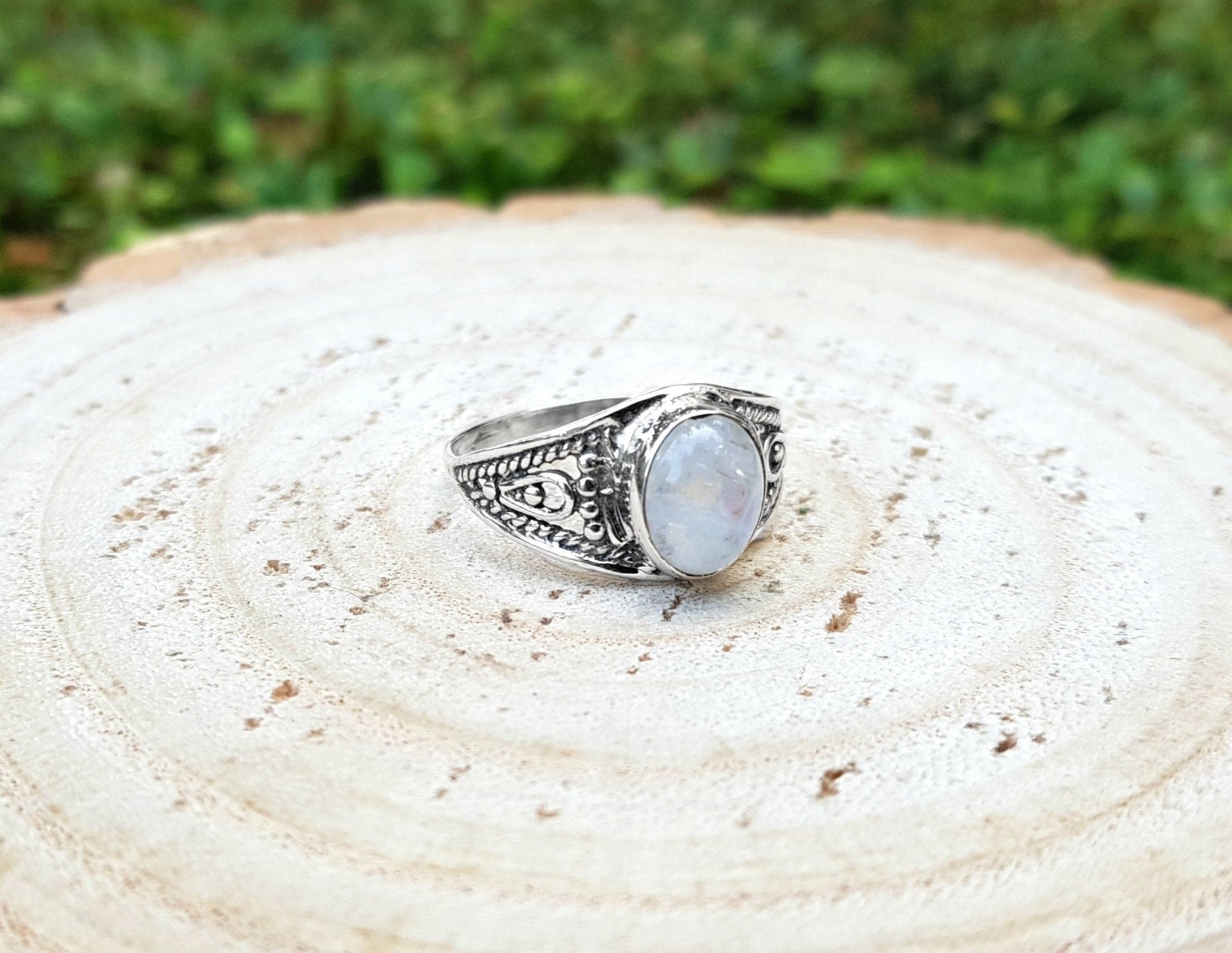Moonstone Stackable Rings, Fine Sterling Silver Ring, Boho Ring, GypsyJewelry, Gift For Women - LunarGem - Rings