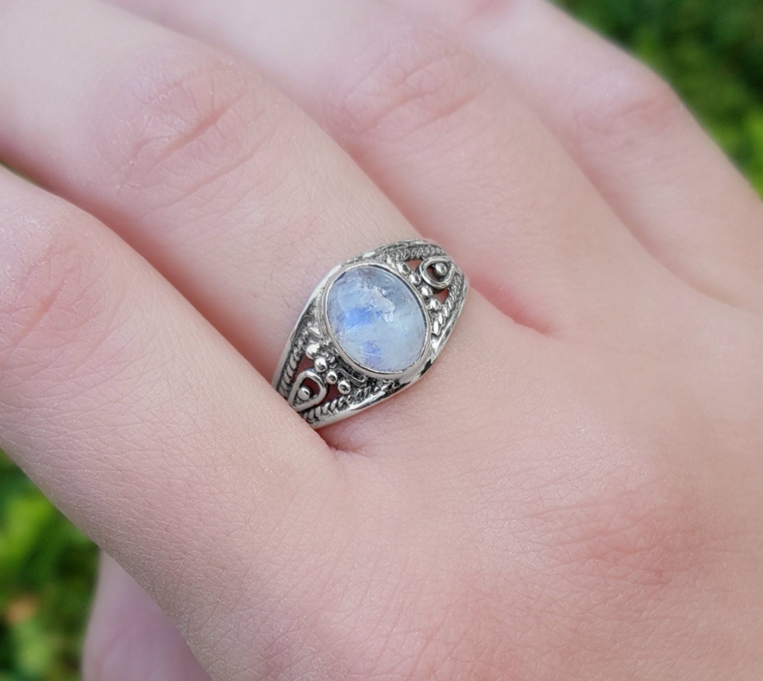 Moonstone Stackable Rings, Fine Sterling Silver Ring, Boho Ring, GypsyJewelry, Gift For Women - LunarGem - Rings