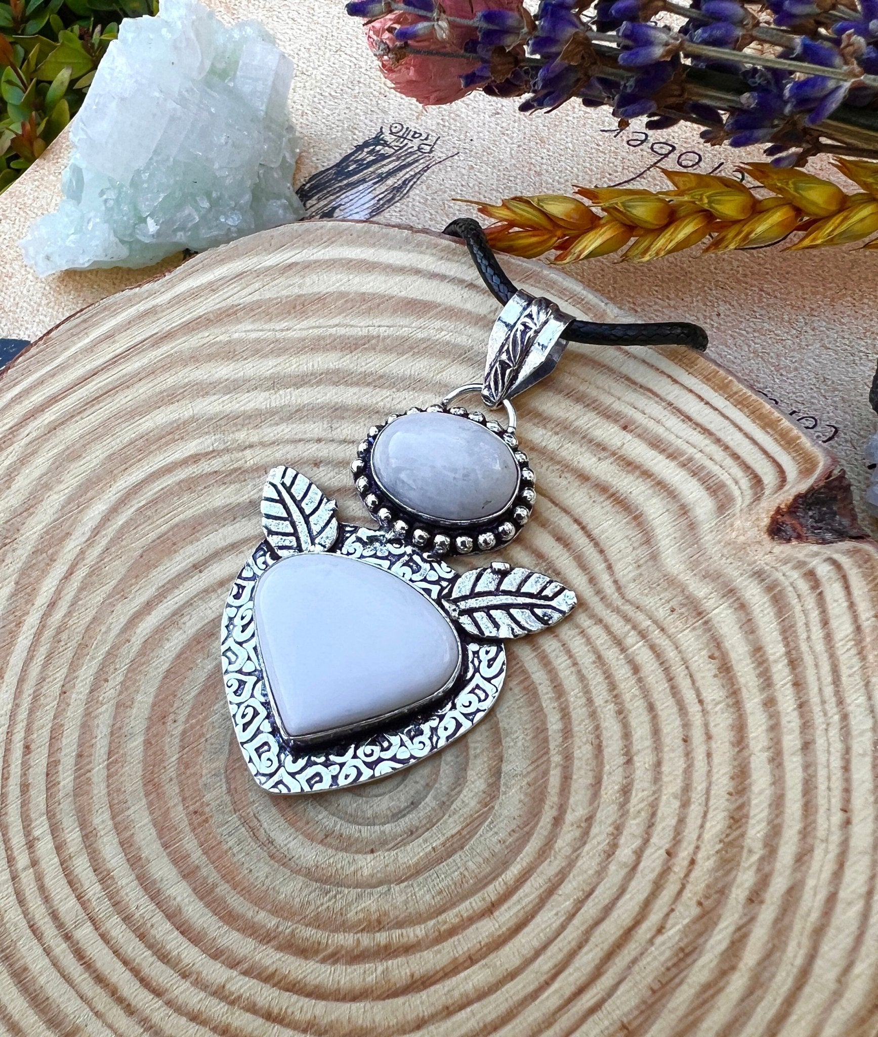 Multi Stone Rainbow Moonstone Pendant In Sterling Silver, Crystal Necklace, Gemstone Jewellery - LunarGem - 