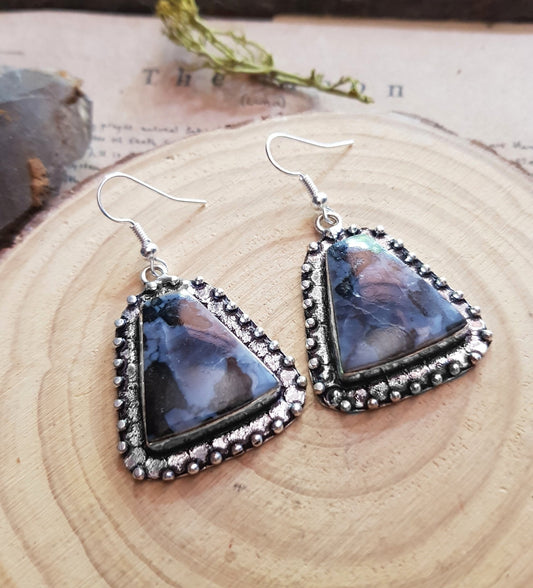 Natural Pietersite Earrings In Sterling Silver One Of A Kind Earrings - LunarGem - 