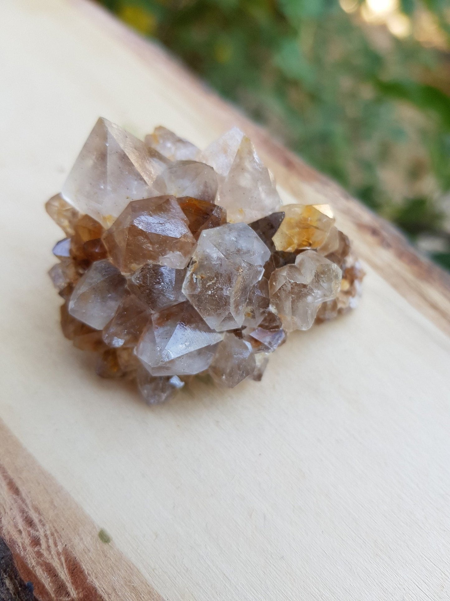 Natural Smoky Citrine Quartz Clusters, Mineral Specimen, Crystal Clusters - LunarGem - 